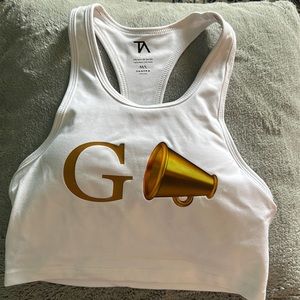 New Tracy Anderson white sports bra tank top